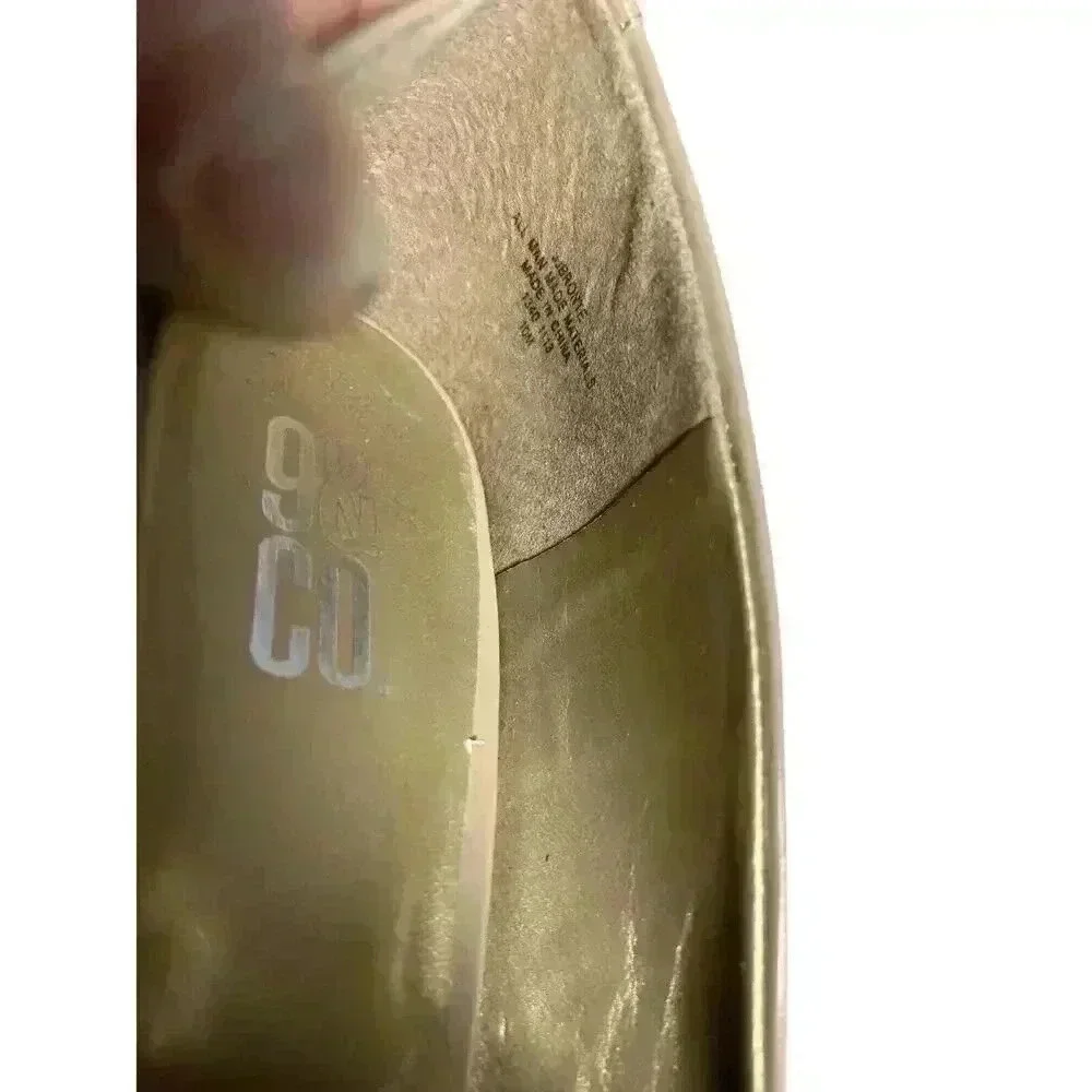 9 & Co. 10M Nude Tan Open Toe Platform Heel Shoes Classy Dressy Business Heels